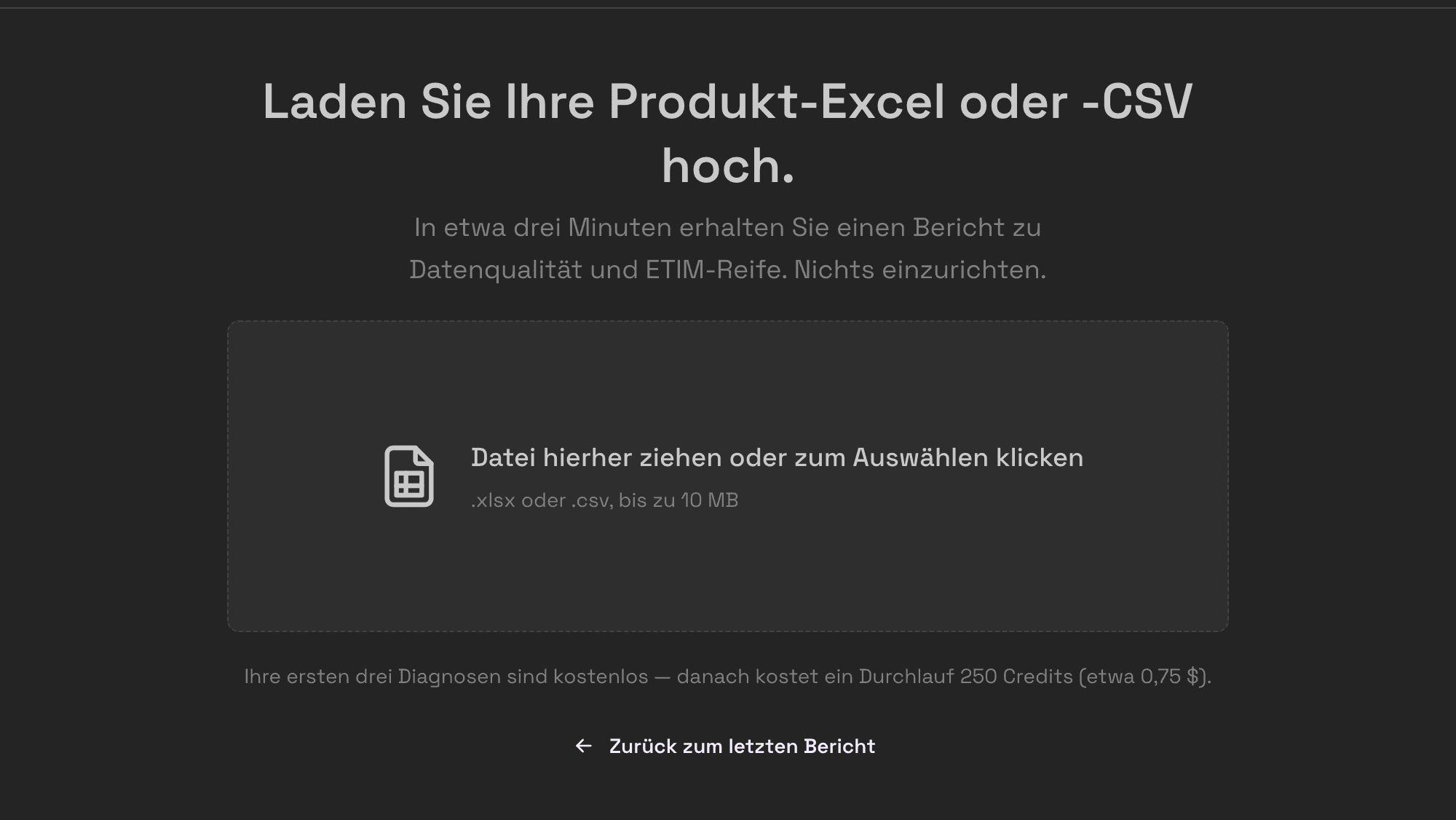 Senden Sie Ihre Daten.