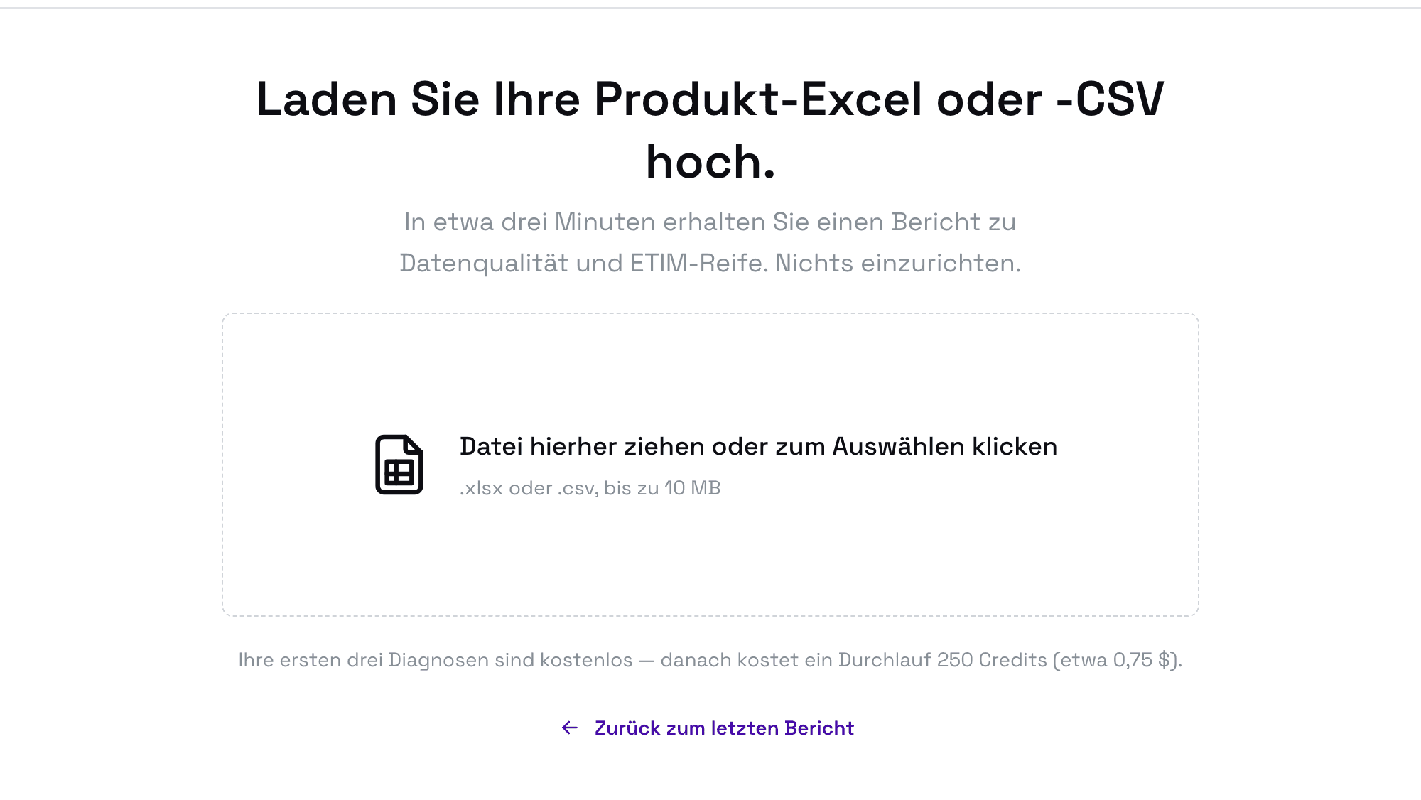 Senden Sie Ihre Daten.